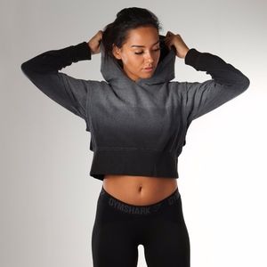 Gymshark Cirrus Cropped Hoodie Charcoal Marl